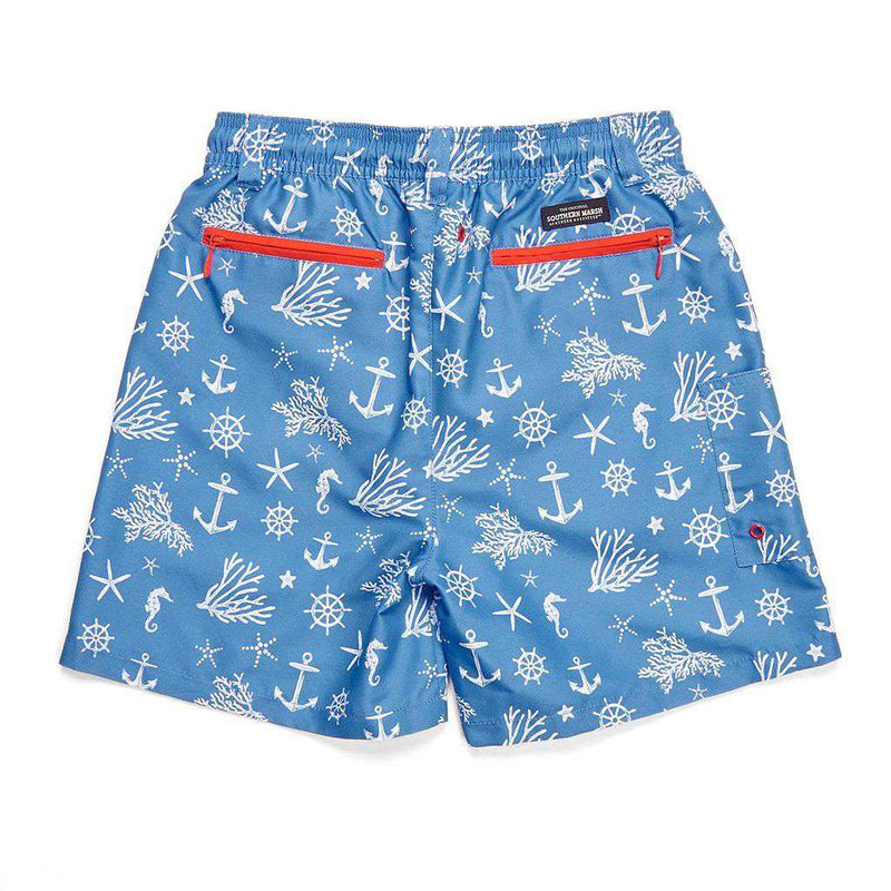 Boys' Anchors Dockside Swim Trunk by Southern Marsh - Country Club Prep