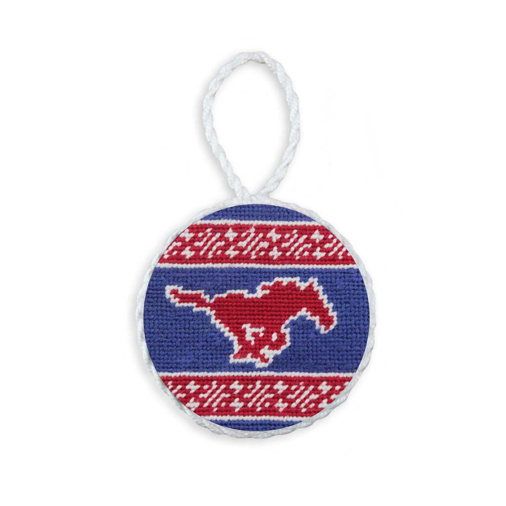 SMU Fairisle Needlepoint Ornament by Smathers & Branson - Country Club Prep