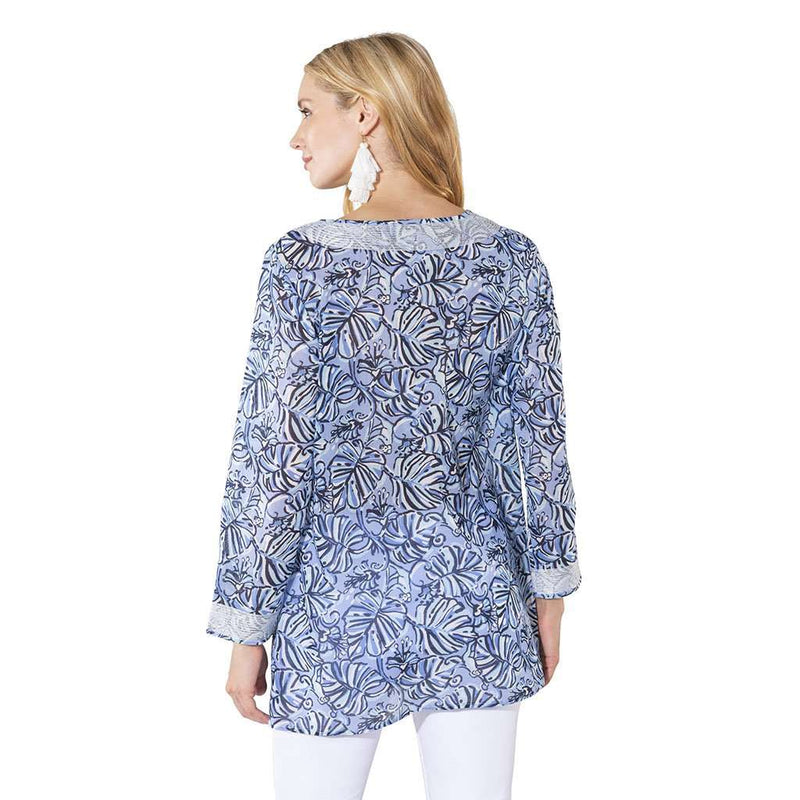 Long Sleeve Monkey Print Tunic Top by Sail to Sable - Country Club Prep