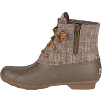 Women's Saltwater Heavy Linen Duck Boot in Olive by Sperry - Country Club Prep