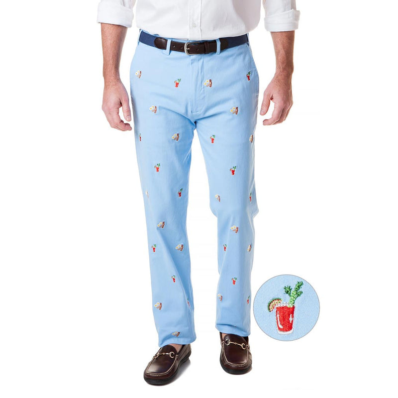 Stretch Twill Harbor Pant with Embroidered Hangover Special in Liberty by Castaway Clothing - Country Club Prep