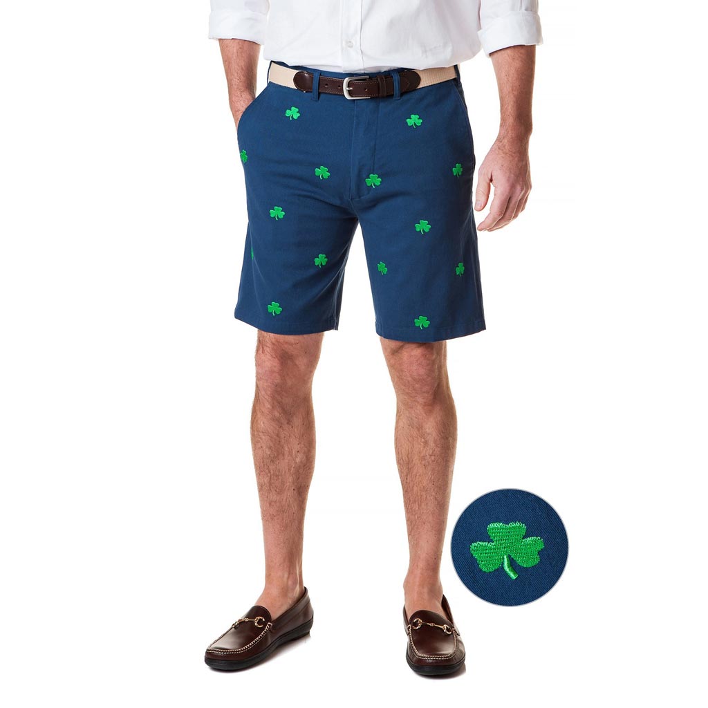 Joseph's Clothier — Embroidered Shamrock Khaki Pants With Kelly