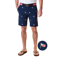 ACKformance Short with USA Flag in Nantucket Navy by Castaway Clothing - Country Club Prep