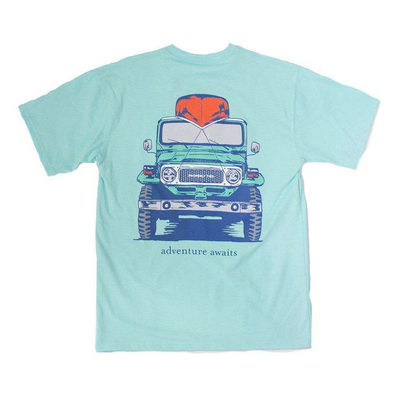 Boy's Short Sleeve Adventure Awaits Tee in Seafoam by Properly Tied - Country Club Prep