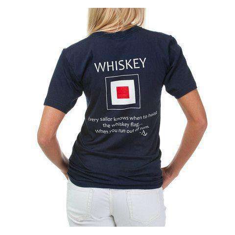 Whiskey Flag Tee Shirt in Navy by Anchored Style - Country Club Prep