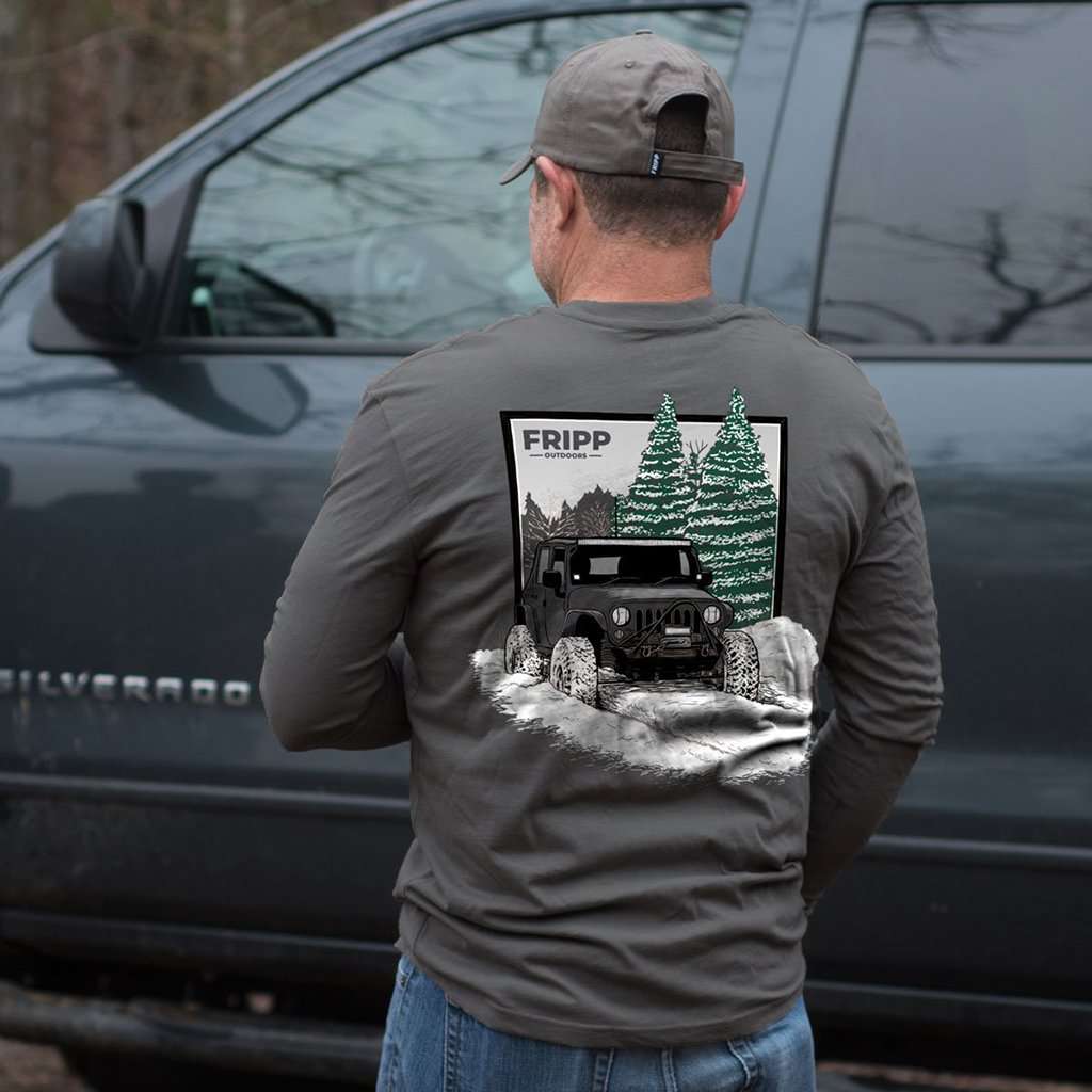 Off Roading In Snow Long Sleeve Tee by Fripp Outdoors - Country Club Prep