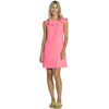 Poly Crepe Ruffle Neck Shift Dress in Hibiscus by Sail to Sable - Country Club Prep