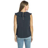 Poly Crepe Ruffle Neck Top in Navy by Sail to Sable - Country Club Prep