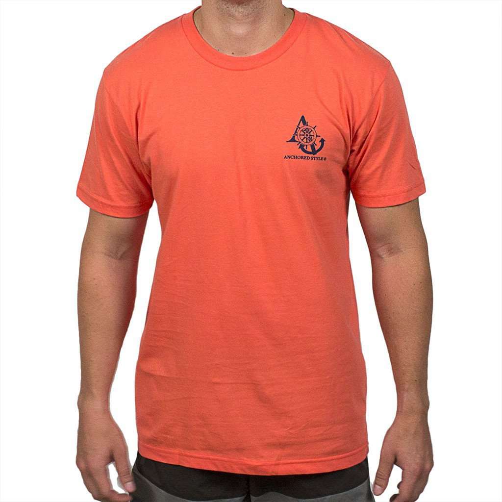 Sailboat Tee Shirt in Coral by Anchored Style - Country Club Prep
