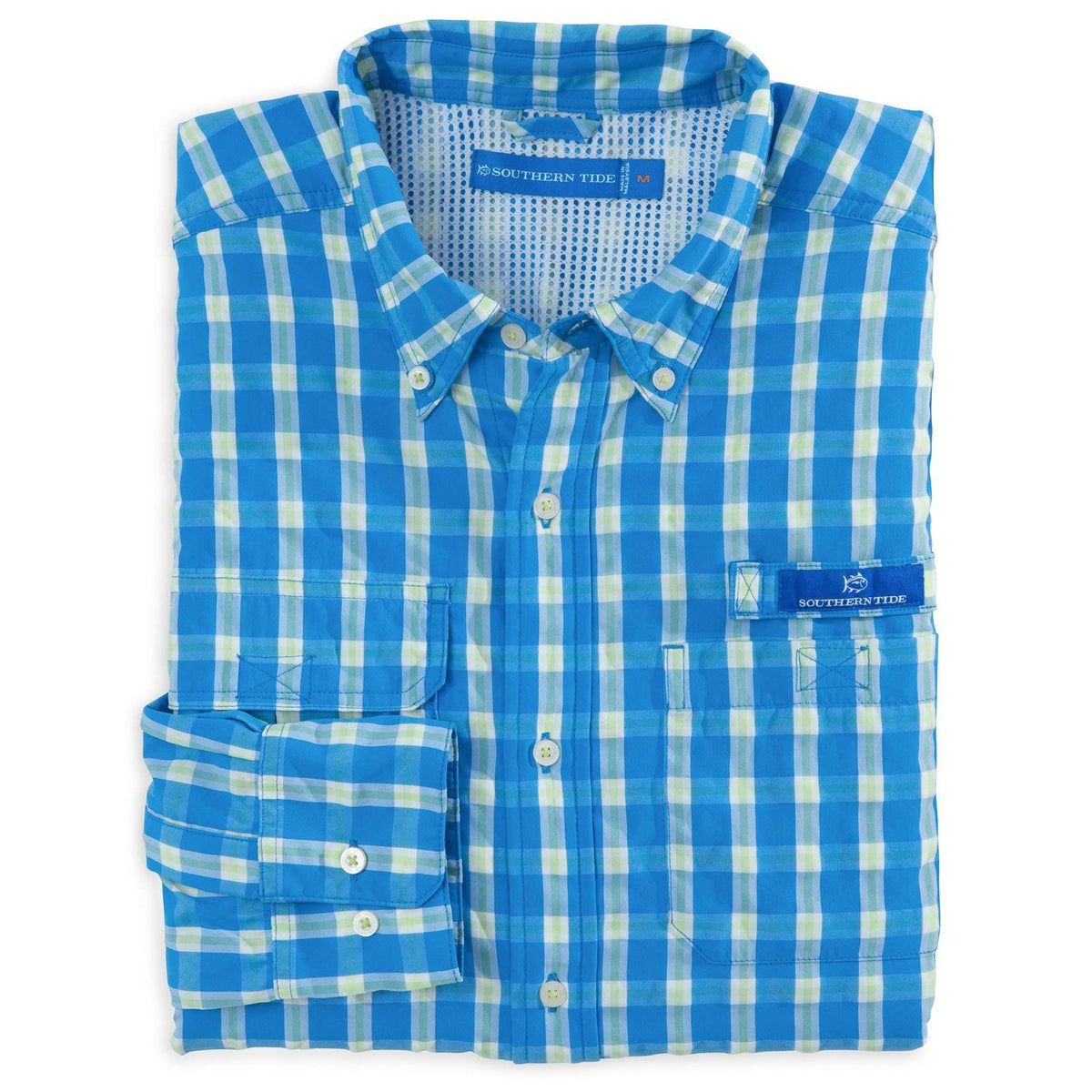 Sailfish Plaid Fishing Shirt in Blue Stream by Southern Tide - Country Club Prep