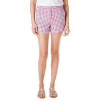 Sailing Short in Red, White & Blue Seersucker Check by Castaway Clothing - Country Club Prep