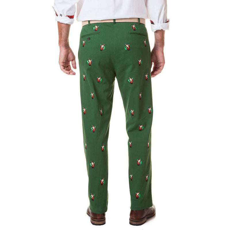 Stretch Twill Harbor Pant with Embroidered Santa by Castaway Clothing - Country Club Prep