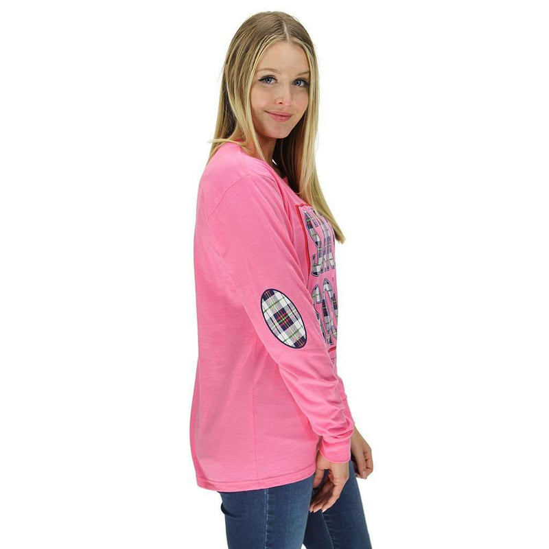 Santa's Squad Long Sleeve Tee in Pink Heather by Jadelynn Brooke - Country Club Prep