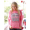 Santa's Squad Long Sleeve Tee in Pink Heather by Jadelynn Brooke - Country Club Prep