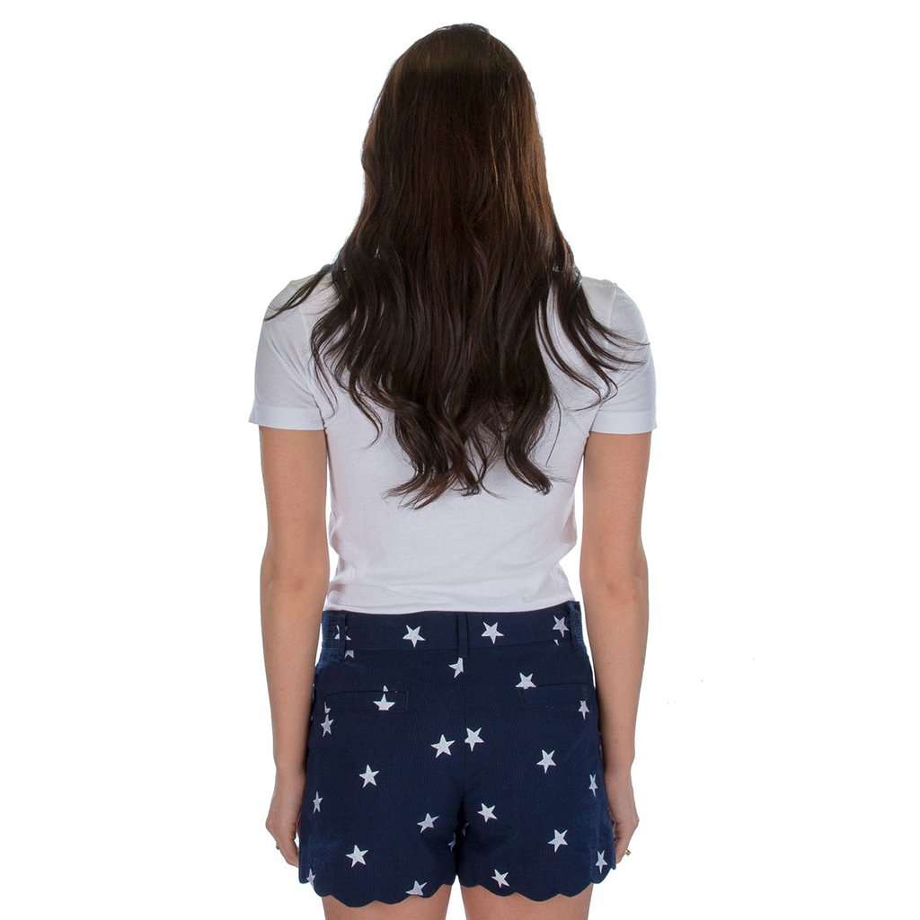 Navy Star Scallop Short in Navy by Lauren James - Country Club Prep