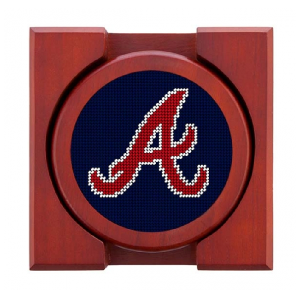 Atlanta Braves 2021 World Series Needlepoint Coasters by Smathers & Branson - Country Club Prep