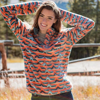 Moab Stripe Fleece Pullover by Southern Marsh - Country Club Prep