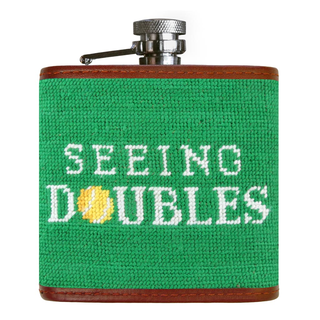 Seeing Doubles Needlepoint Flask by Smathers & Branson - Country Club Prep