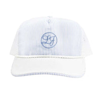 Seersucker Snapback Hat in Light Blue by Lauren James - Country Club Prep