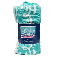 Sherpa Logo Blanket in Seafoam by Lauren James - Country Club Prep