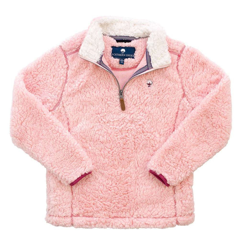 YOUTH Sherpa Pullover with Pockets in English Rose by The Southern Shirt Co. - Country Club Prep