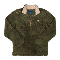 Sherpa Pullover with Pockets in Olive Night by The Southern Shirt Co. - Country Club Prep