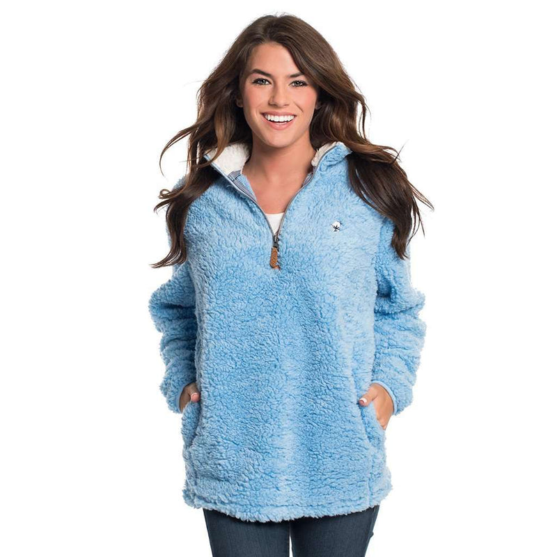 Sherpa Pullover with Pockets in Placid Blue by The Southern Shirt Co. - Country Club Prep