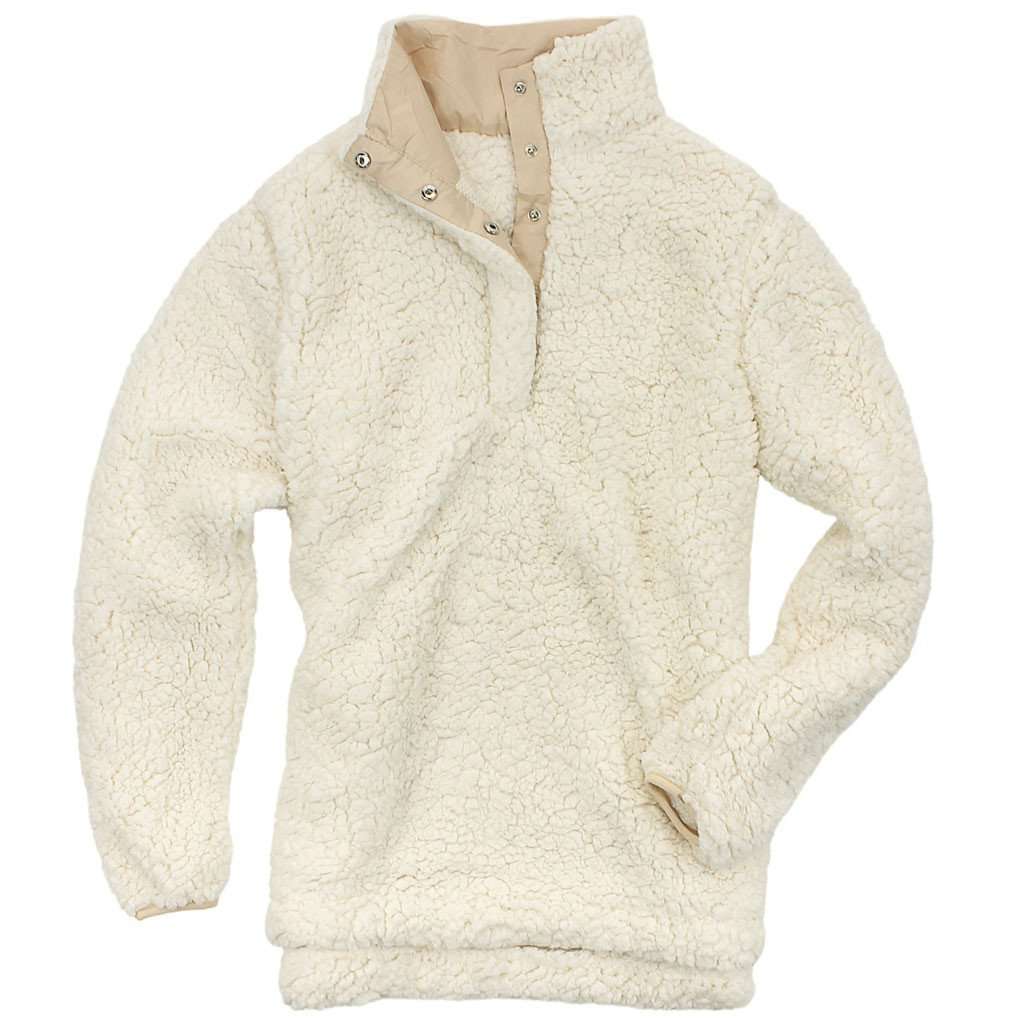 Sherpa Snap Pullover in Ivory by Everest Clothing - Country Club Prep