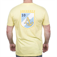 Shield Tee Shirt in Butter Yellow by Anchored Style - Country Club Prep