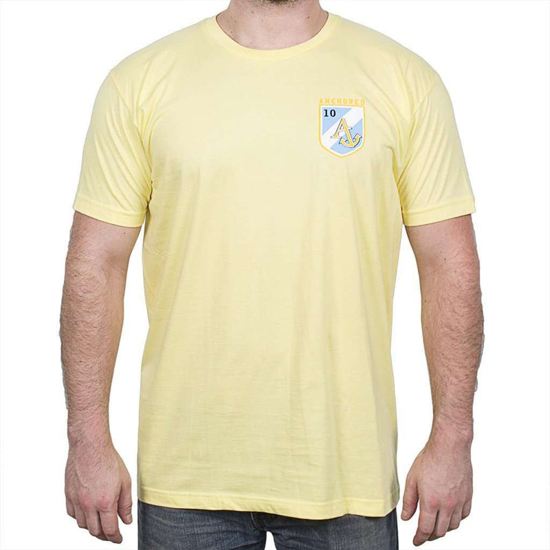 Shield Tee Shirt in Butter Yellow by Anchored Style - Country Club Prep