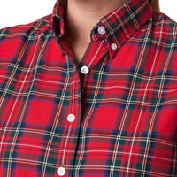 Ladies Button Down Flannel Shirt by Castaway Clothing - Country Club Prep