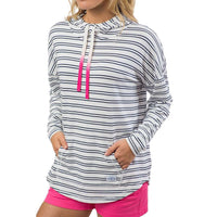 Women's Skipper Stripe Hoodie in Classic White by Southern Tide - Country Club Prep