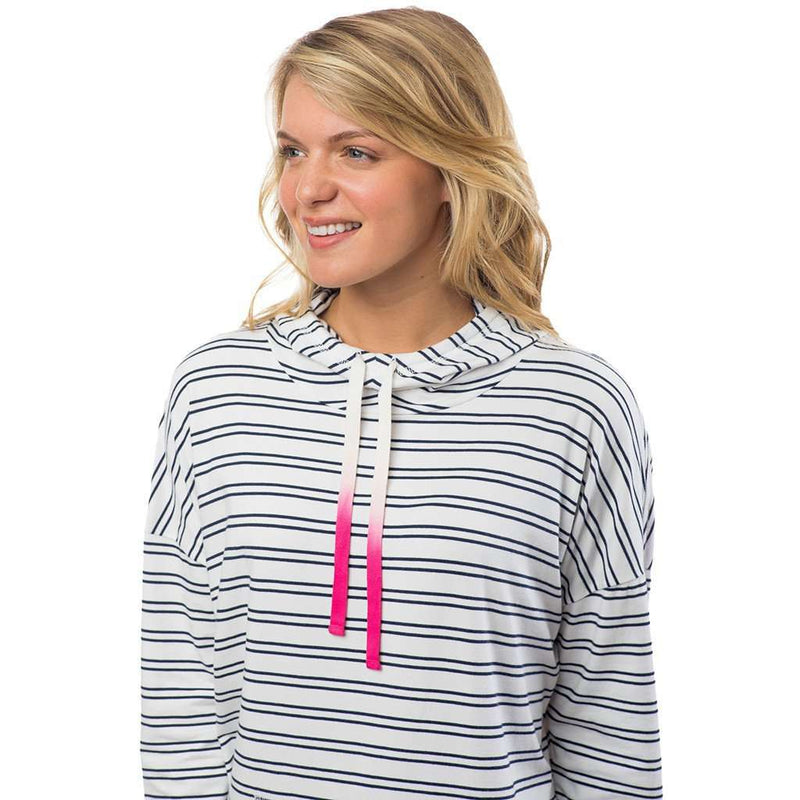 Women's Skipper Stripe Hoodie in Classic White by Southern Tide - Country Club Prep