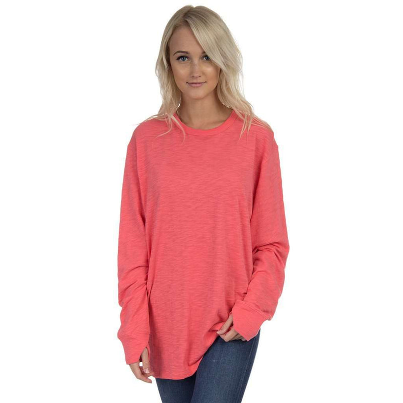 Slouchy Tee in Coral by Lauren James - Country Club Prep