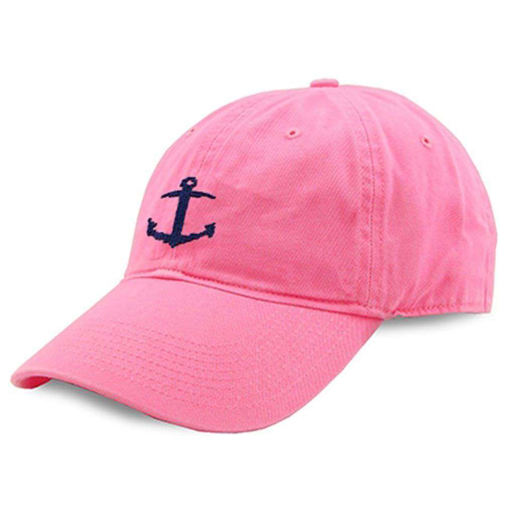 Anchor Needlepoint Hat in Pink by Smathers & Branson - Country Club Prep