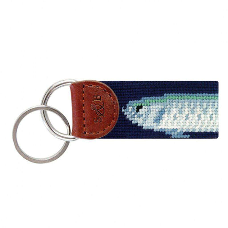 Big Tarpon Needlepoint Key Fob in Dark Navy by Smathers & Branson - Country Club Prep