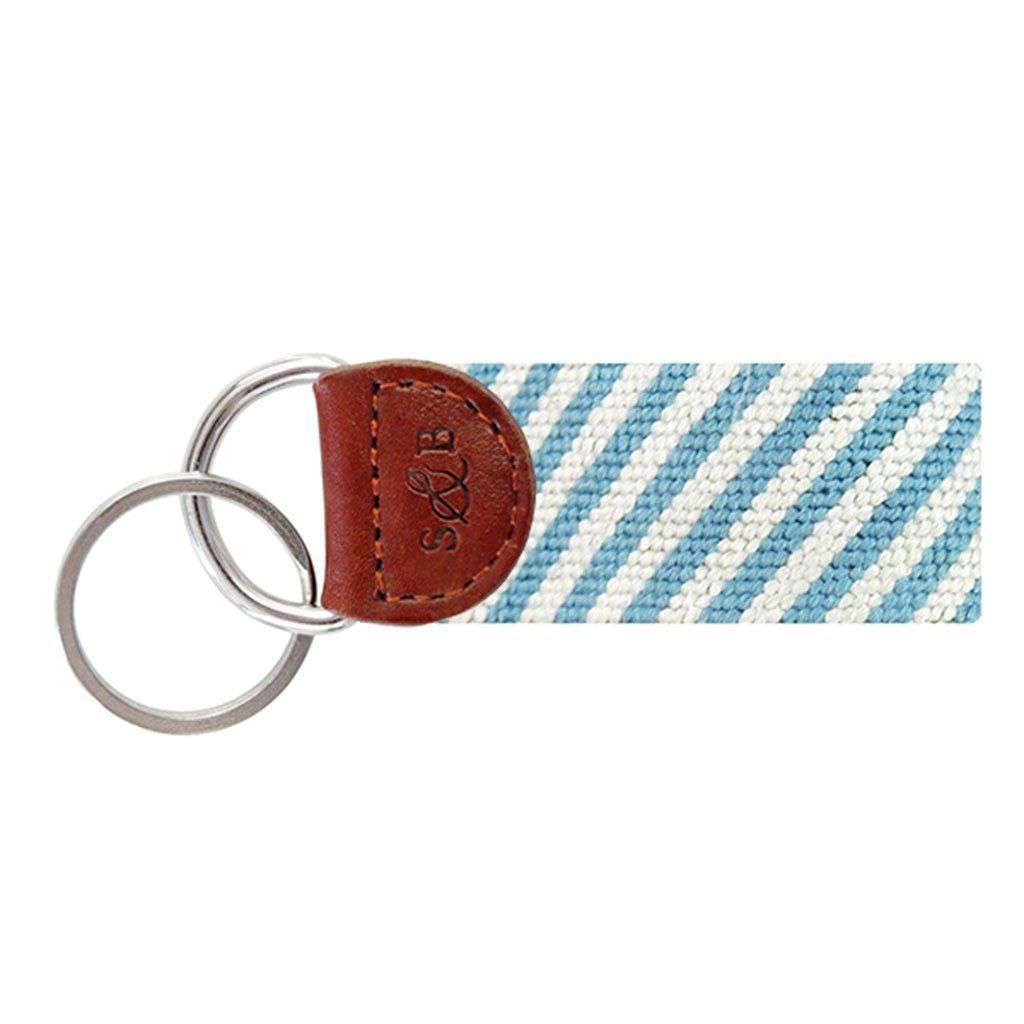 Blue Seersucker Needlepoint Key Fob by Smathers & Branson - Country Club Prep