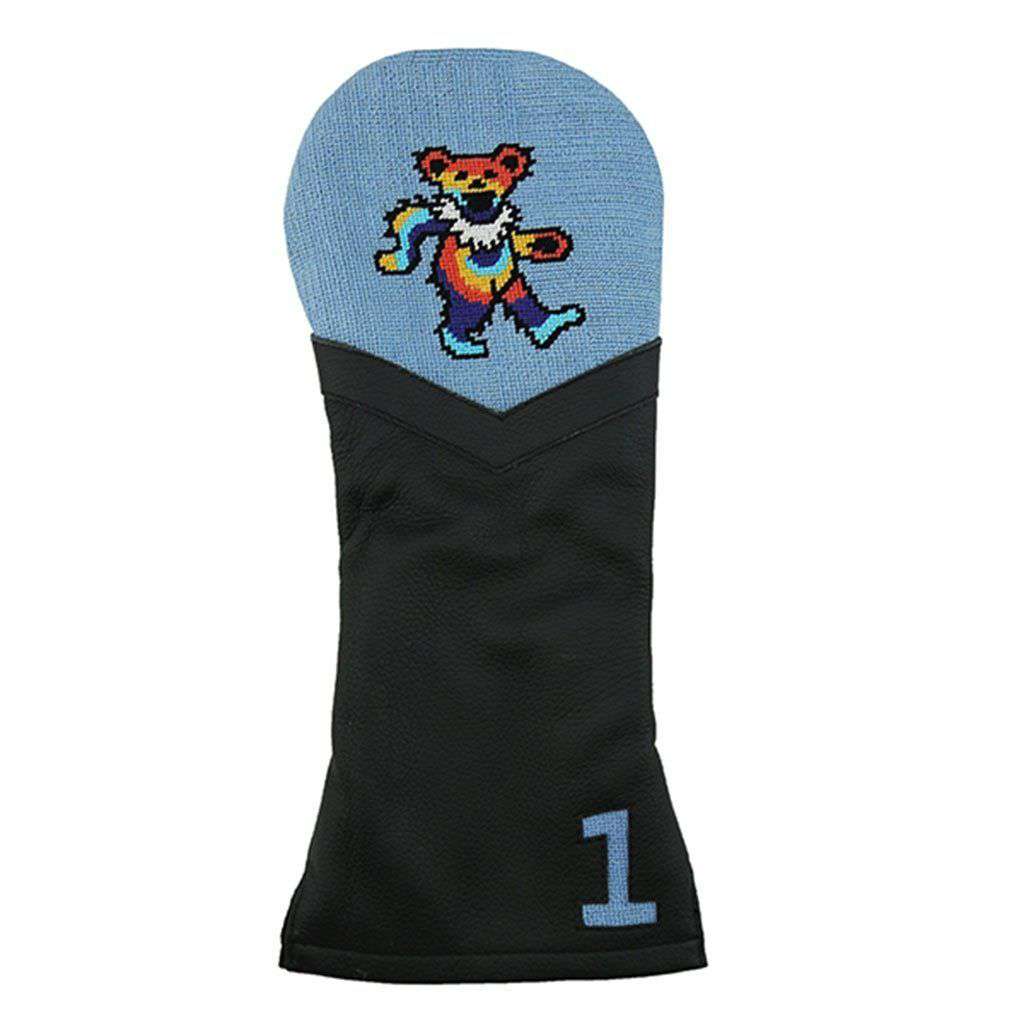 Dancing Bear Tie Dye Needlepoint Driver Headcover in Light Blue by Smathers & Branson - Country Club Prep