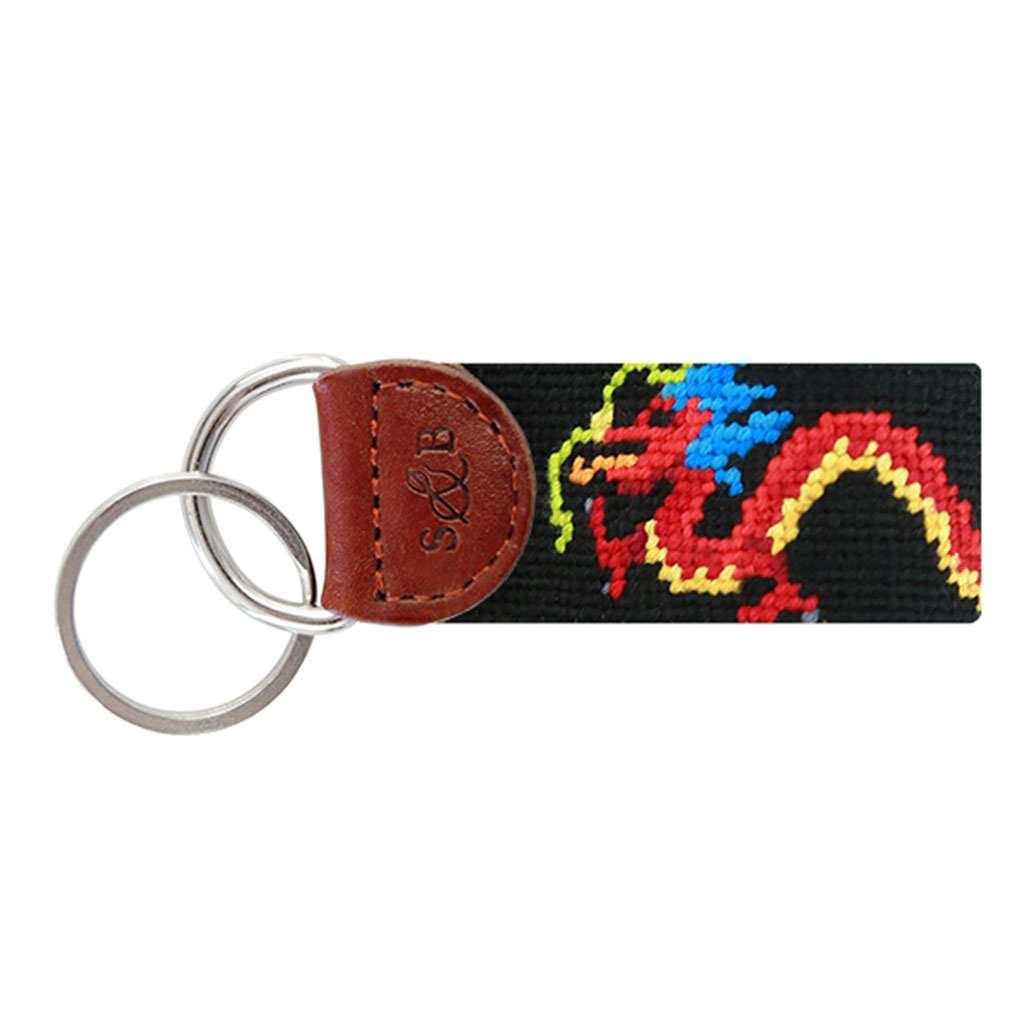 Dragon Needlepoint Key Fob in Black by Smathers & Branson - Country Club Prep