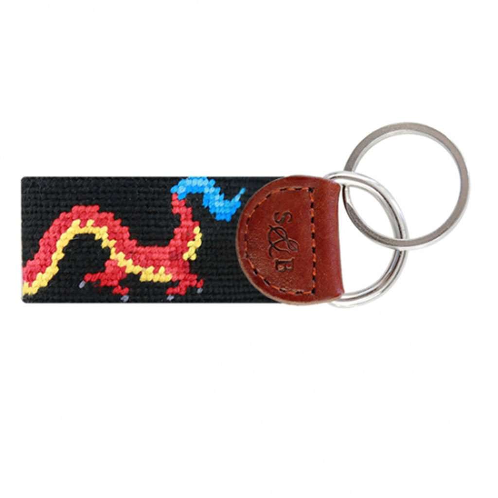 Dragon Needlepoint Key Fob in Black by Smathers & Branson - Country Club Prep