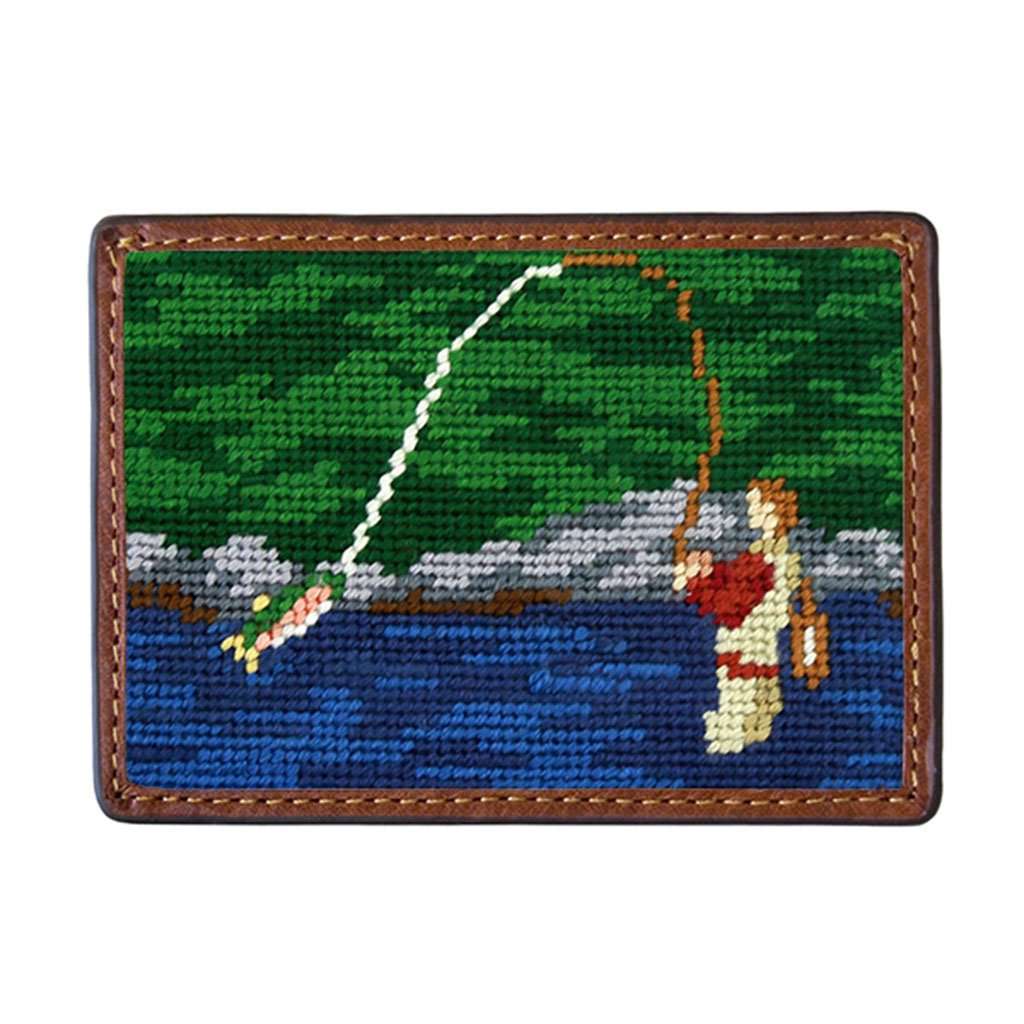 Fly Fishing Scene Needlepoint Credit Card Wallet by Smathers & Branson - Country Club Prep