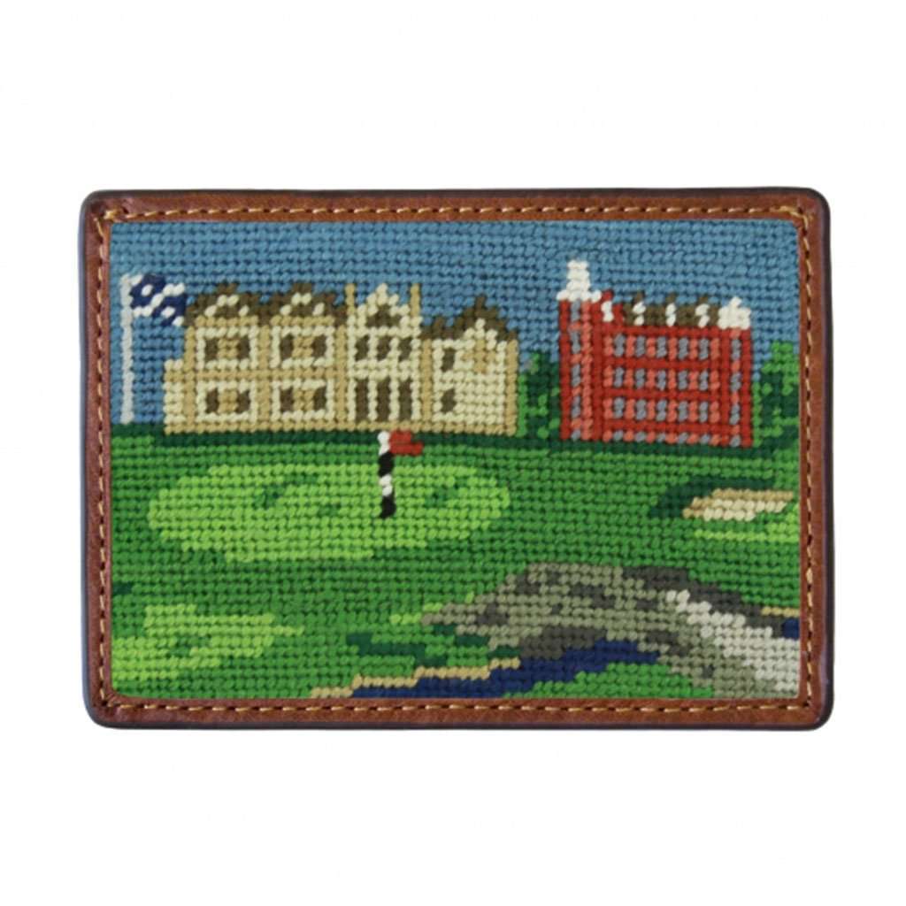 St Andrews Scene Needlepoint Credit Card Wallet by Smathers & Branson - Country Club Prep