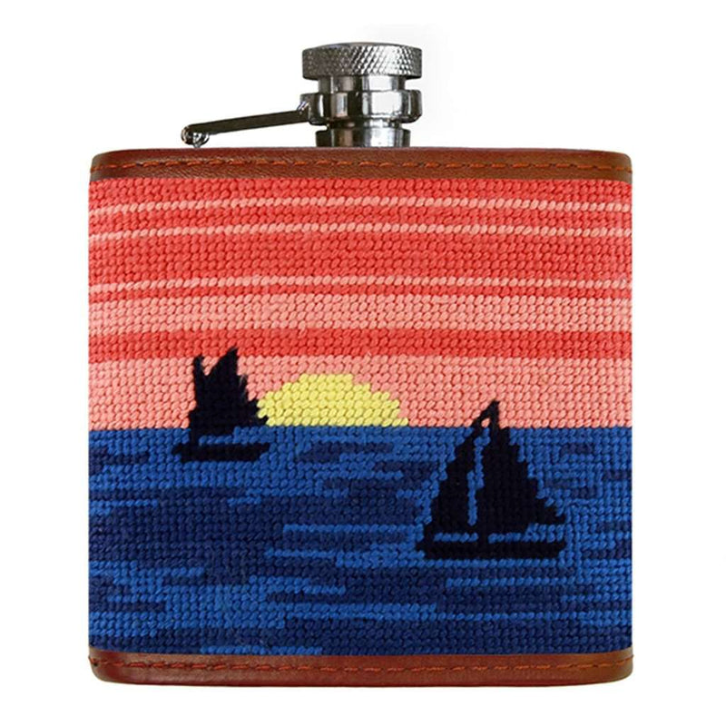 Sunset Sailing Needlepoint Flask by Smathers & Branson - Country Club Prep