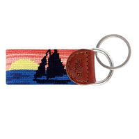 Sunset Sailing Needlepoint Key Fob by Smathers & Branson - Country Club Prep