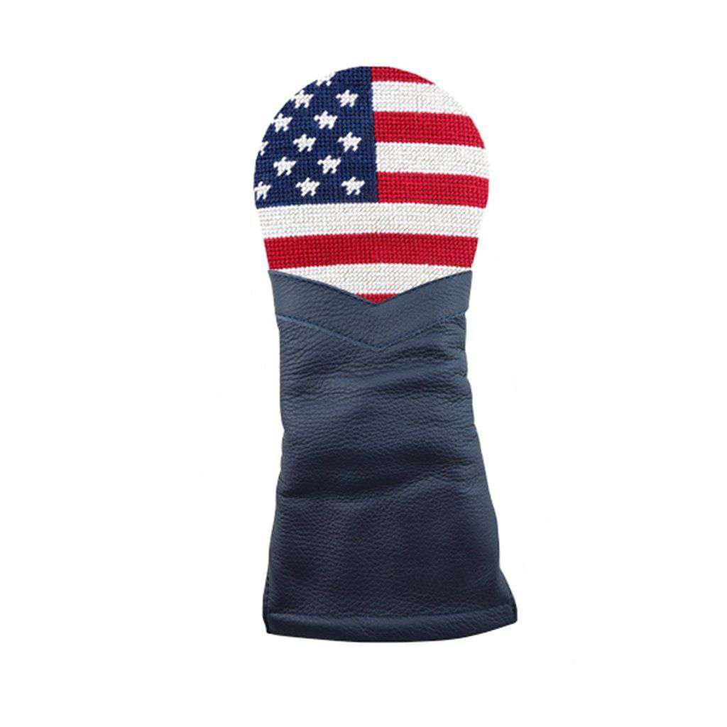 Big American Flag Needlepoint Fairway Wood Headcover by Smathers & Branson - Country Club Prep