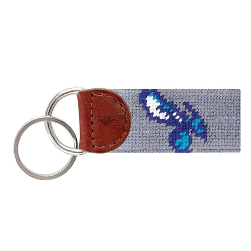 Charlotte Hornets Needlepoint Key Fob in Grey by Smathers & Branson - Country Club Prep