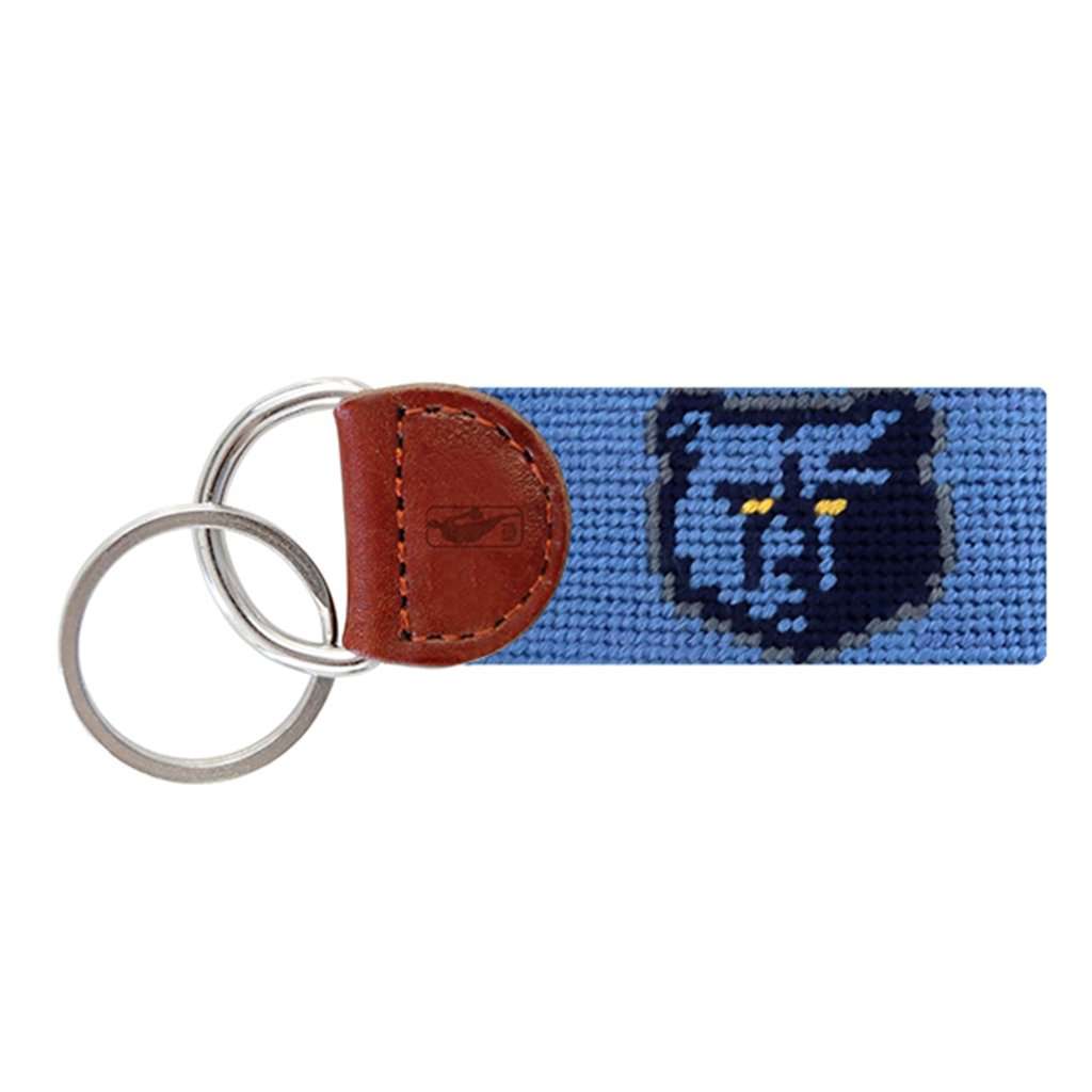 Memphis Grizzlies Needlepoint Key Fob in Stream Blue by Smathers & Branson - Country Club Prep