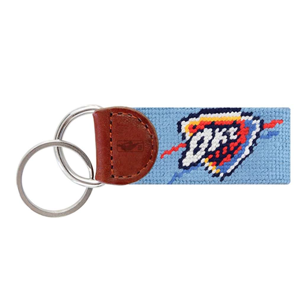 Oklahoma  City Thunder Needlepoint Key Fob in Light Blue by Smathers & Branson - Country Club Prep