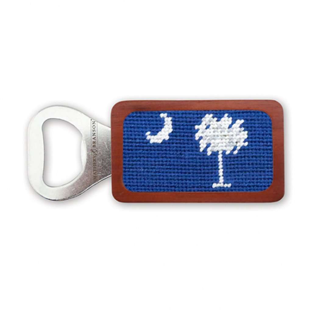 SC Flag Needlepoint Bottle Opener in Blueberry by Smathers & Branson - Country Club Prep