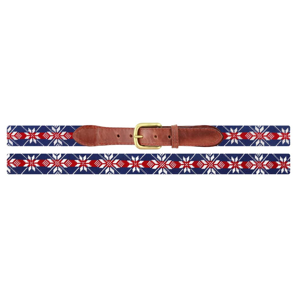 Snowflake Needlepoint Belt by Smathers & Branson - Country Club Prep